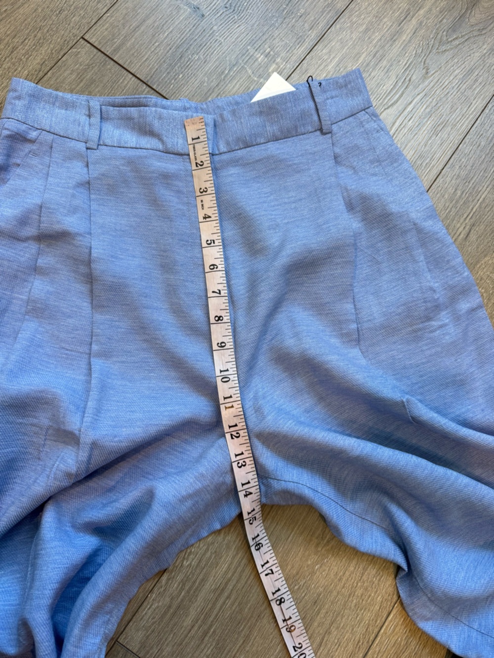 Zara Blue High-Waist Wide-Leg Pants with Metallic Shimmer NWT - Picture 9 of 11